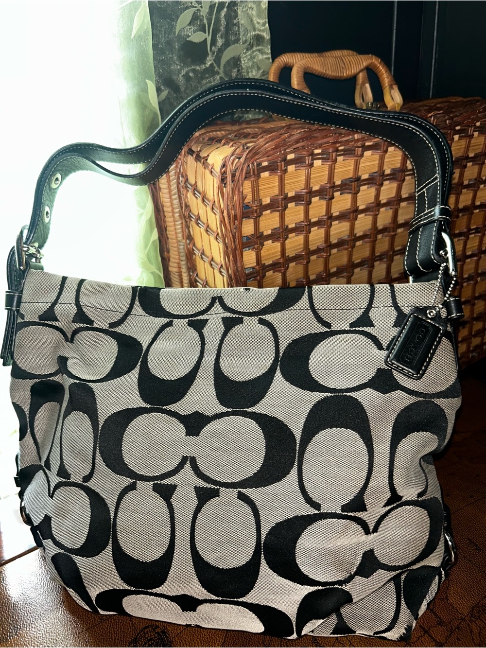 Coach 2012 Signature Jacquard Duffle Shoulder Bag With Convertible Strap F15067
